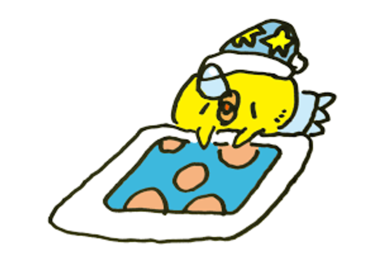 睡眠するひよこさん